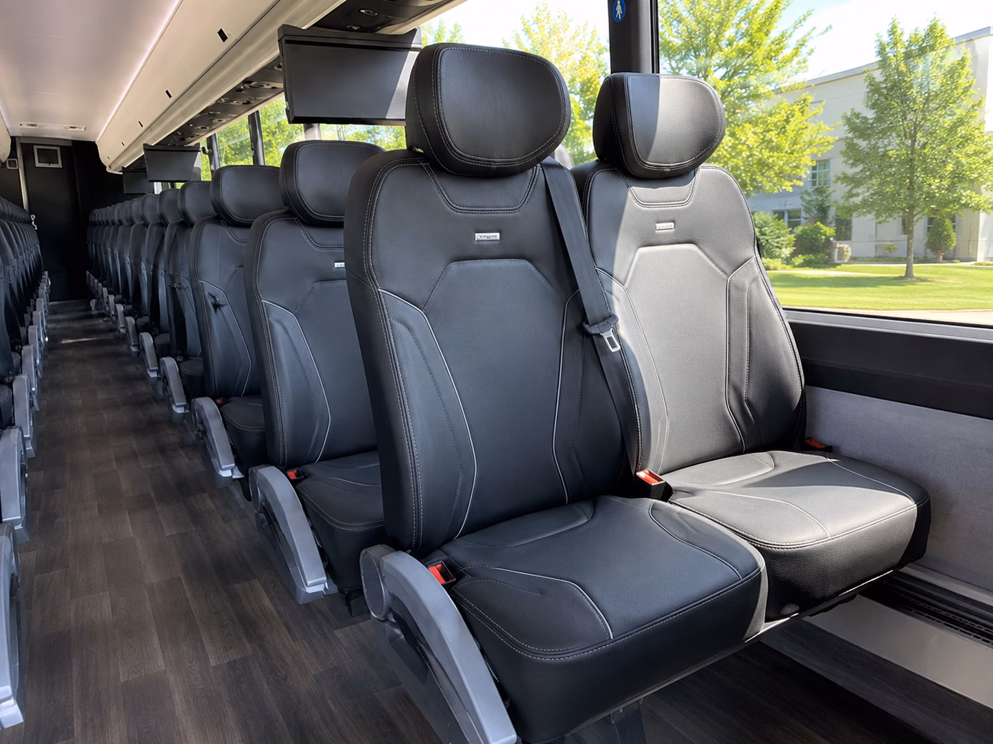 moore charter bus rental interior